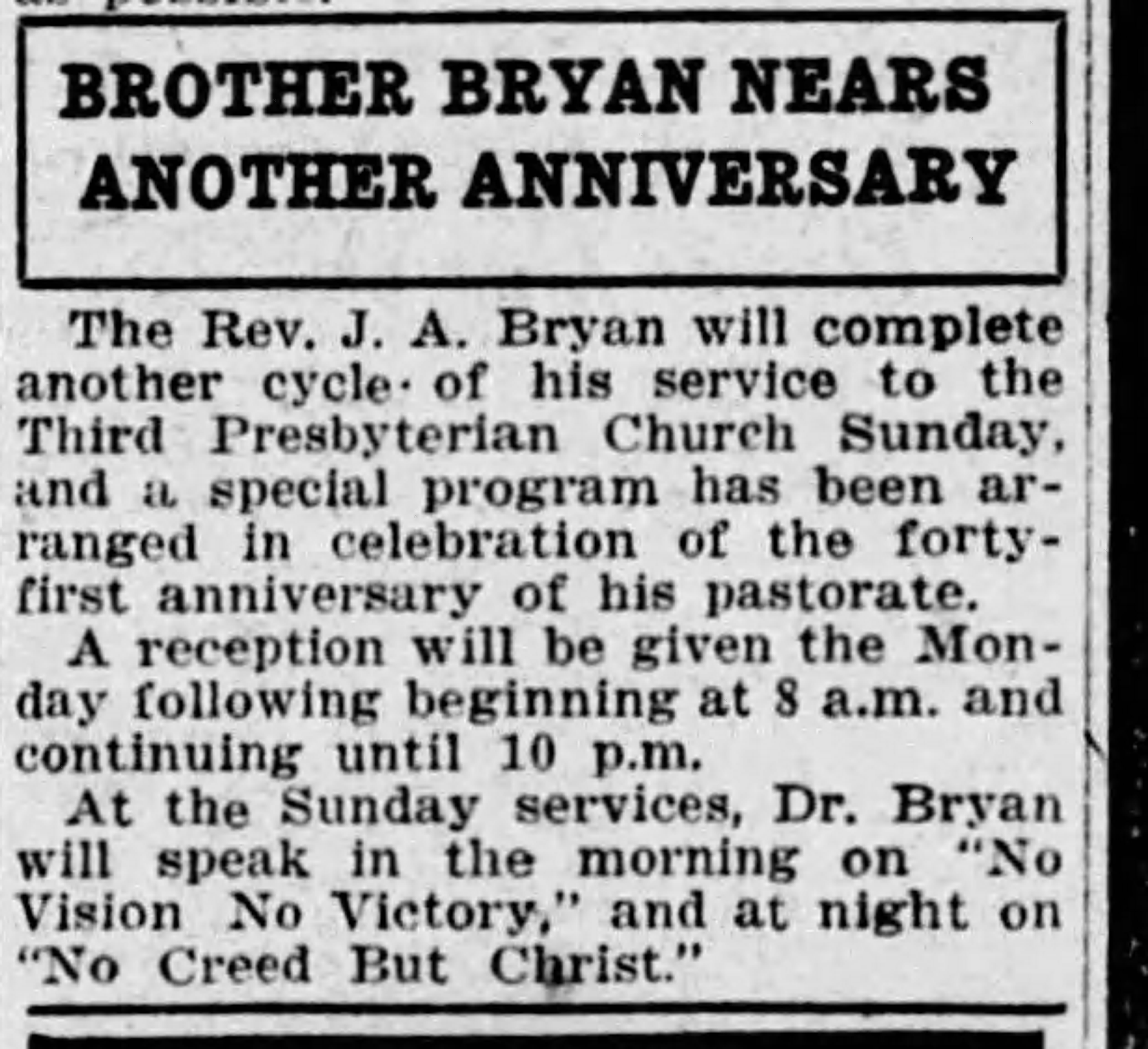 Brother Bryan Nears Another Anniversary
